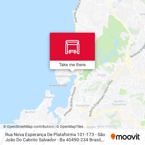 Mapa Rua Nova Esperança De Plataforma 101-173 - São João Do Cabrito Salvador - Ba 40490-234 Brasil