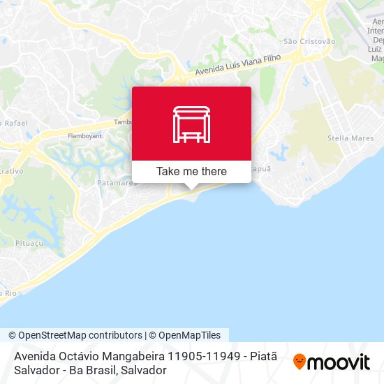 Mapa Avenida Octávio Mangabeira 11905-11949 - Piatã Salvador - Ba Brasil