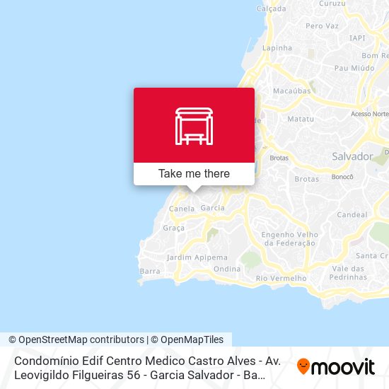 Mapa Condomínio Edif Centro Medico Castro Alves - Av. Leovigildo Filgueiras 56 - Garcia Salvador - Ba 40080-120 Brasil
