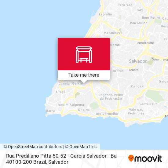 Mapa Rua Prediliano Pitta 50-52 - Garcia Salvador - Ba 40100-200 Brazil