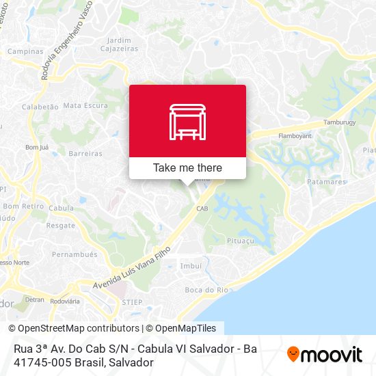 Mapa Rua 3ª Av. Do Cab S / N - Cabula VI Salvador - Ba 41745-005 Brasil