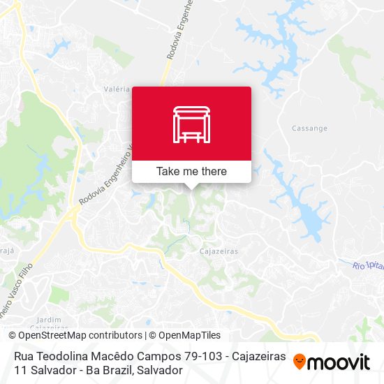 Mapa Rua Teodolina Macêdo Campos 79-103 - Cajazeiras 11 Salvador - Ba Brazil