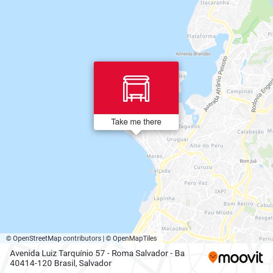 Mapa Avenida Luiz Tarquínio 57 - Roma Salvador - Ba 40414-120 Brasil