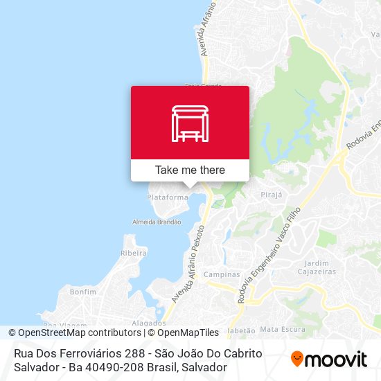 Mapa Rua Dos Ferroviários 288 - São João Do Cabrito Salvador - Ba 40490-208 Brasil