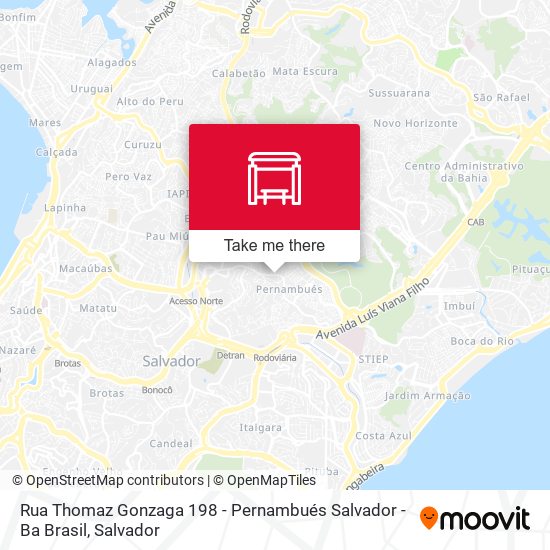 Mapa Rua Thomaz Gonzaga 198 - Pernambués Salvador - Ba Brasil