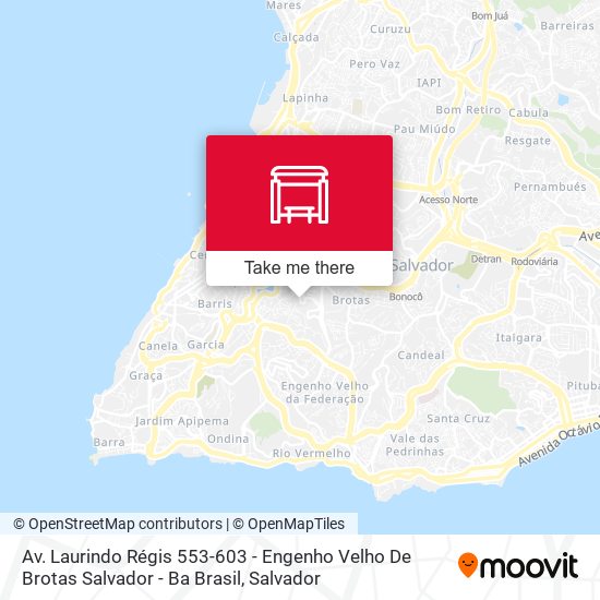 Mapa Av. Laurindo Régis 553-603 - Engenho Velho De Brotas Salvador - Ba Brasil