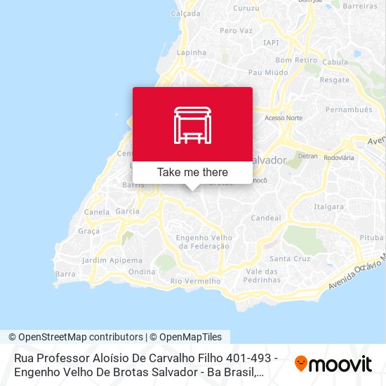 Mapa Rua Professor Aloísio De Carvalho Filho 401-493 - Engenho Velho De Brotas Salvador - Ba Brasil