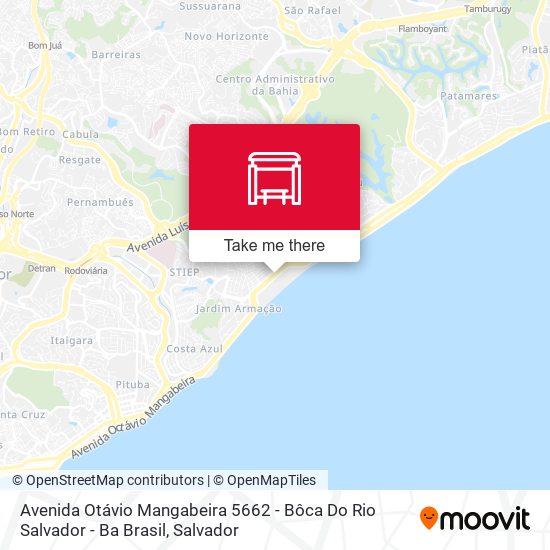 Mapa Avenida Otávio Mangabeira 5662 - Bôca Do Rio Salvador - Ba Brasil