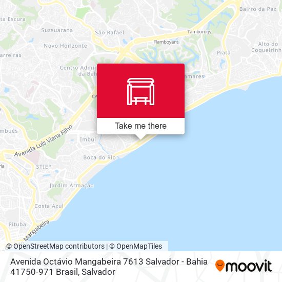 Mapa Avenida Octávio Mangabeira 7613 Salvador - Bahia 41750-971 Brasil