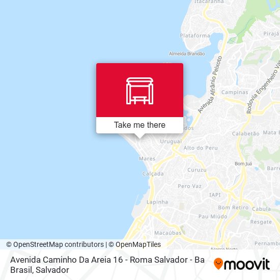 Mapa Avenida Caminho Da Areia 16 - Roma Salvador - Ba Brasil