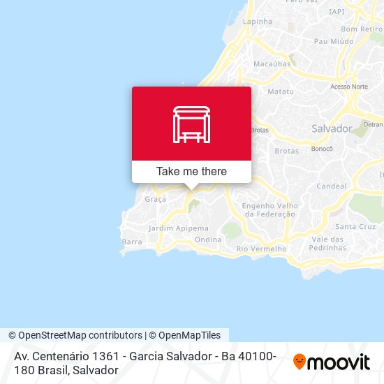 Mapa Av. Centenário 1361 - Garcia Salvador - Ba 40100-180 Brasil