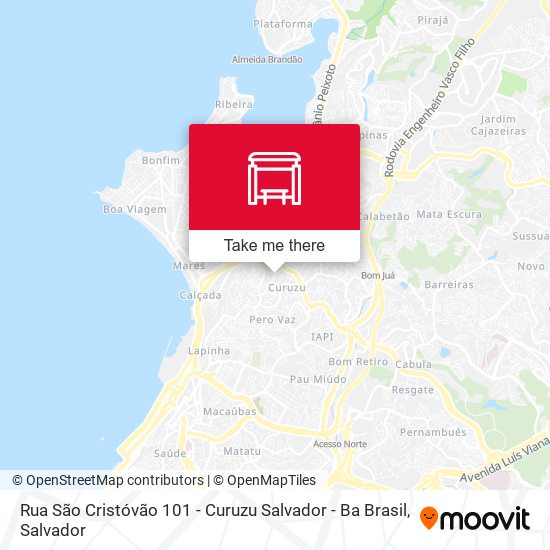 Rua São Cristóvão 101 - Curuzu Salvador - Ba Brasil map
