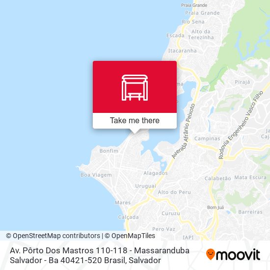 Mapa Av. Pôrto Dos Mastros 110-118 - Massaranduba Salvador - Ba 40421-520 Brasil