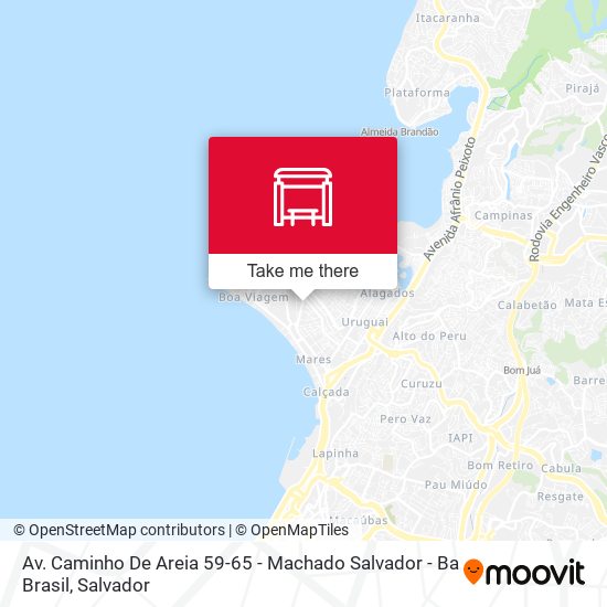 Mapa Av. Caminho De Areia 59-65 - Machado Salvador - Ba Brasil