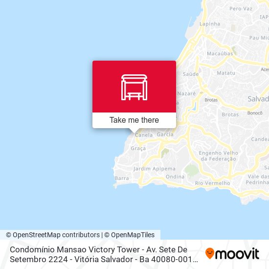 Mapa Condomínio Mansao Victory Tower - Av. Sete De Setembro 2224 - Vitória Salvador - Ba 40080-001 Brasil