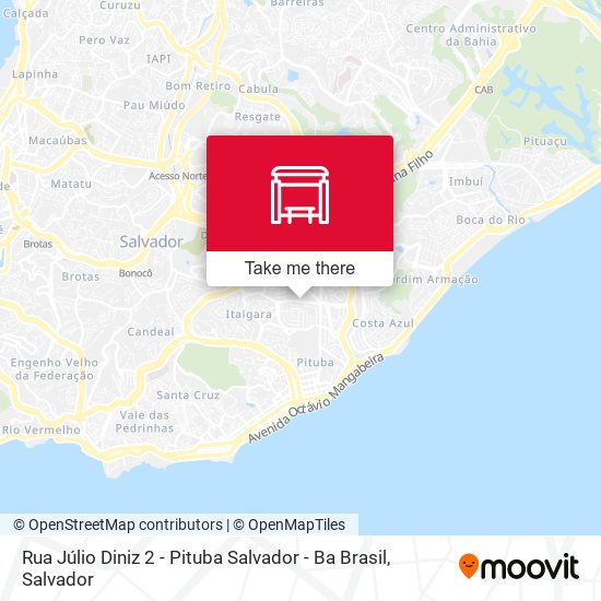 Mapa Rua Júlio Diniz 2 - Pituba Salvador - Ba Brasil