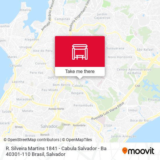 R. Silveira Martins 1841 - Cabula Salvador - Ba 40301-110 Brasil map