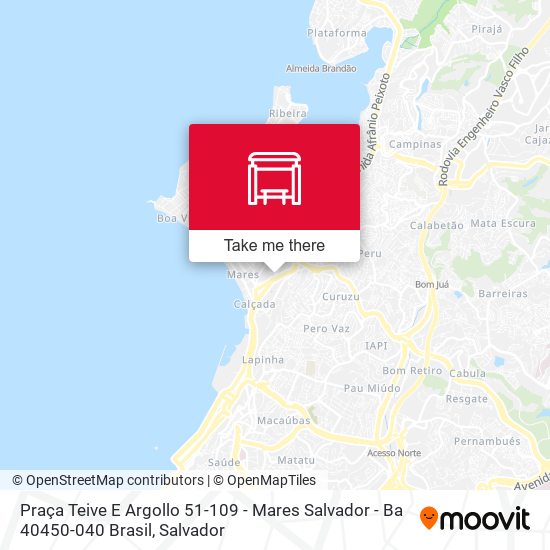 Mapa Praça Teive E Argollo 51-109 - Mares Salvador - Ba 40450-040 Brasil