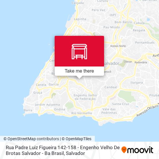 Mapa Rua Padre Luiz Figueira 142-158 - Engenho Velho De Brotas Salvador - Ba Brasil