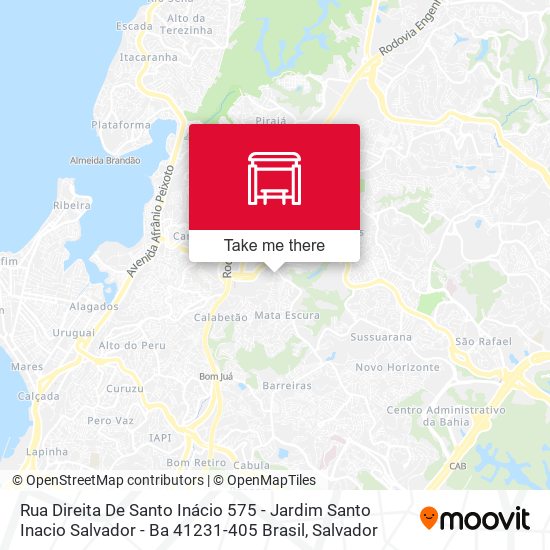 Mapa Rua Direita De Santo Inácio 575 - Jardim Santo Inacio Salvador - Ba 41231-405 Brasil