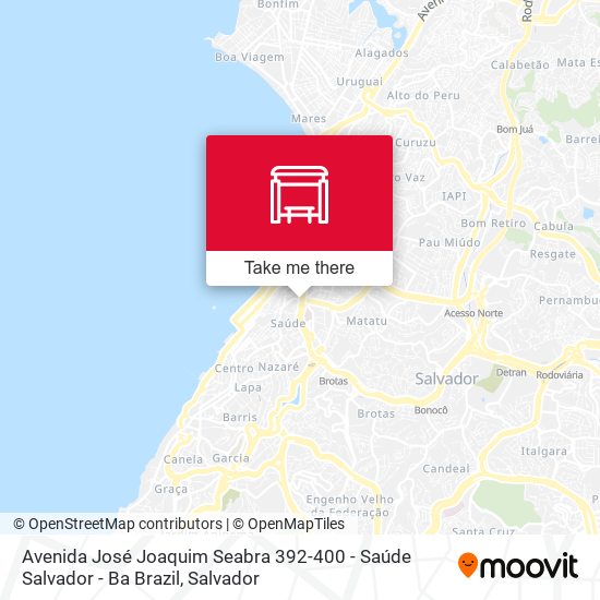 Mapa Avenida José Joaquim Seabra 392-400 - Saúde Salvador - Ba Brazil