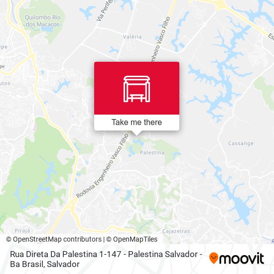 Rua Direta Da Palestina 1-147 - Palestina Salvador - Ba Brasil map