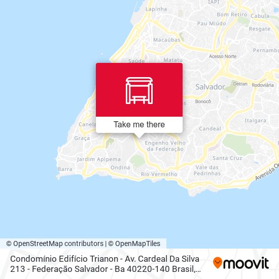 Mapa Condomínio Edifício Trianon - Av. Cardeal Da Silva 213 - Federação Salvador - Ba 40220-140 Brasil