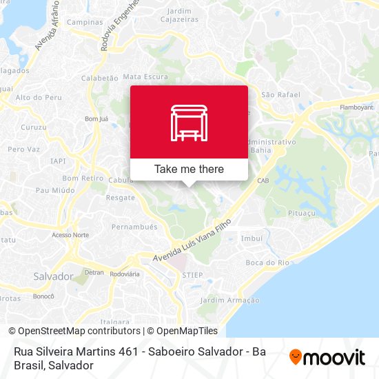 Mapa Rua Silveira Martins 461 - Saboeiro Salvador - Ba Brasil