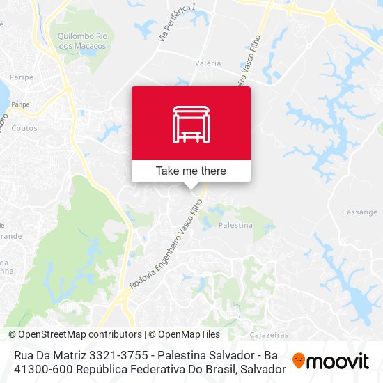 Mapa Rua Da Matriz 3321-3755 - Palestina Salvador - Ba 41300-600 República Federativa Do Brasil