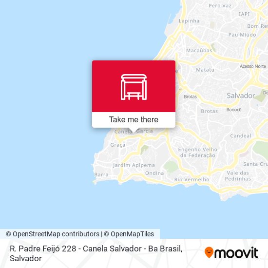 Mapa R. Padre Feijó 228 - Canela Salvador - Ba Brasil