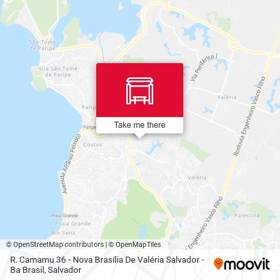 R. Camamu 36 - Nova Brasília De Valéria Salvador - Ba Brasil map