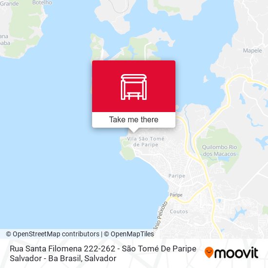 Rua Santa Filomena 222-262 - São Tomé De Paripe Salvador - Ba Brasil map