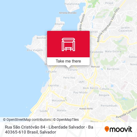 Mapa Rua São Cristóvão 84 - Liberdade Salvador - Ba 40365-610 Brasil