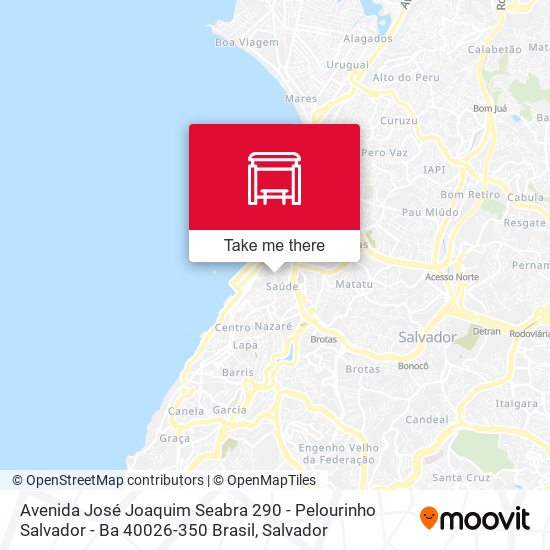 Mapa Avenida José Joaquim Seabra 290 - Pelourinho Salvador - Ba 40026-350 Brasil