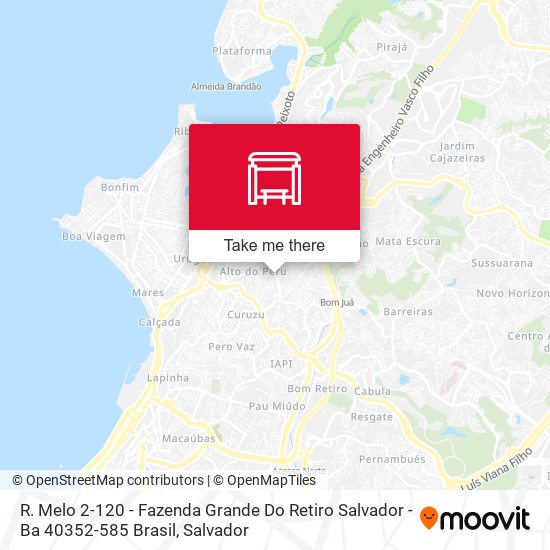 Mapa R. Melo 2-120 - Fazenda Grande Do Retiro Salvador - Ba 40352-585 Brasil