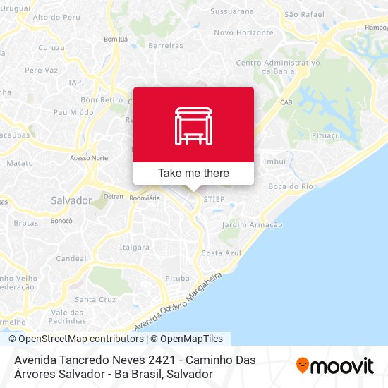 Avenida Tancredo Neves 2421 - Caminho Das Árvores Salvador - Ba Brasil map