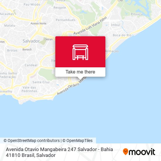 Mapa Avenida Otavio Mangabeira 247 Salvador - Bahia 41810 Brasil