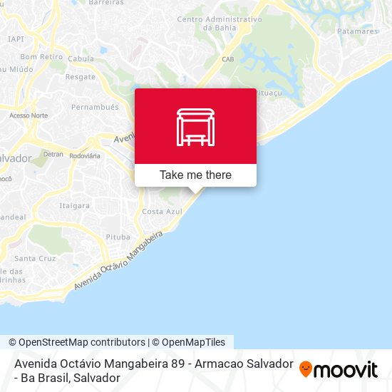 Mapa Avenida Octávio Mangabeira 89 - Armacao Salvador - Ba Brasil