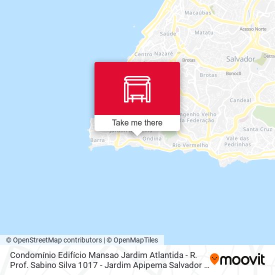 Mapa Condomínio Edifício Mansao Jardim Atlantida - R. Prof. Sabino Silva 1017 - Jardim Apipema Salvador - Ba Brasil