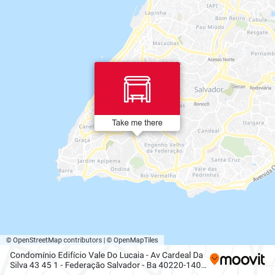 Mapa Condomínio Edifício Vale Do Lucaia - Av Cardeal Da Silva 43 45 1 - Federação Salvador - Ba 40220-140 Brasil