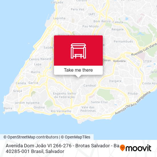 Mapa Avenida Dom João VI 266-276 - Brotas Salvador - Ba 40285-001 Brasil