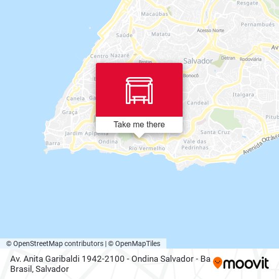 Mapa Av. Anita Garibaldi 1942-2100 - Ondina Salvador - Ba Brasil