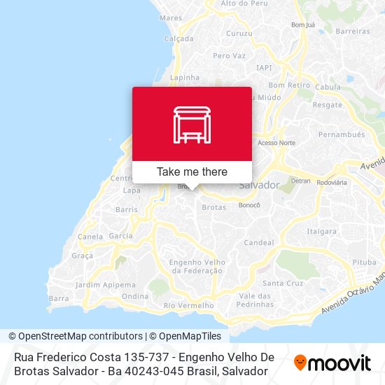 Mapa Rua Frederico Costa 135-737 - Engenho Velho De Brotas Salvador - Ba 40243-045 Brasil