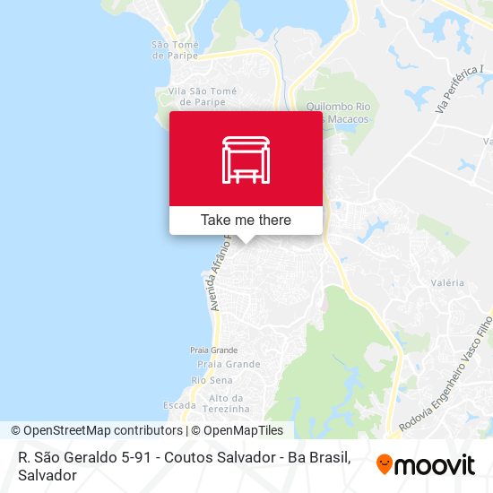 R. São Geraldo 5-91 - Coutos Salvador - Ba Brasil map