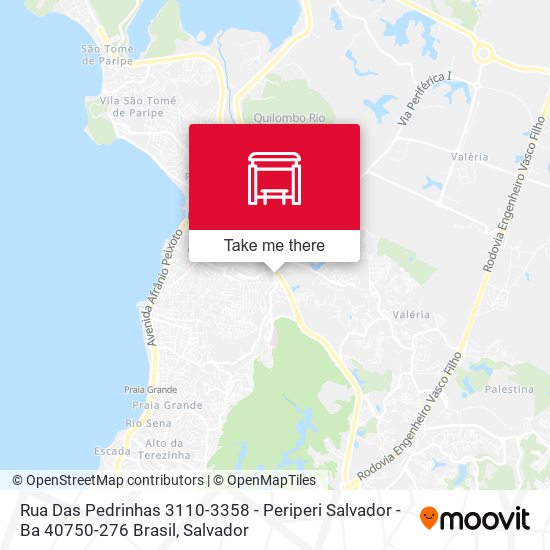 Mapa Rua Das Pedrinhas 3110-3358 - Periperi Salvador - Ba 40750-276 Brasil