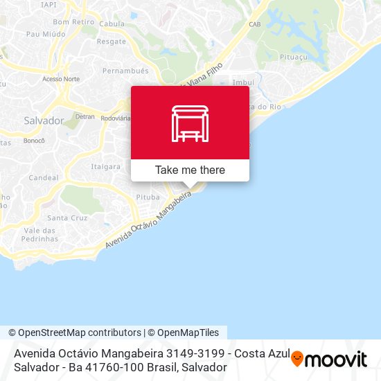 Mapa Avenida Octávio Mangabeira 3149-3199 - Costa Azul Salvador - Ba 41760-100 Brasil