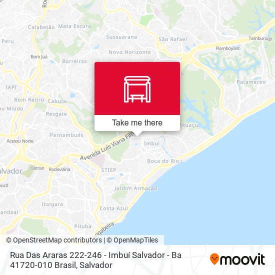Mapa Rua Das Araras 222-246 - Imbuí Salvador - Ba 41720-010 Brasil