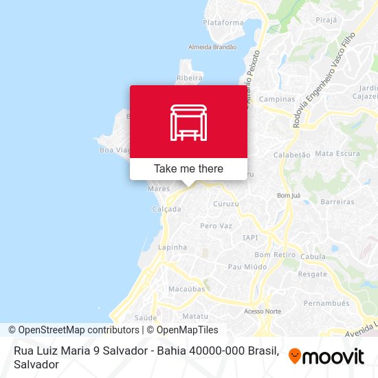 Mapa Rua Luiz Maria 10 - Mares Salvador - Ba 40411-540 Brasil