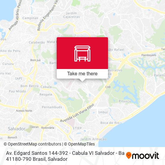 Mapa Av. Edgard Santos 144-392 - Cabula VI Salvador - Ba 41180-790 Brasil