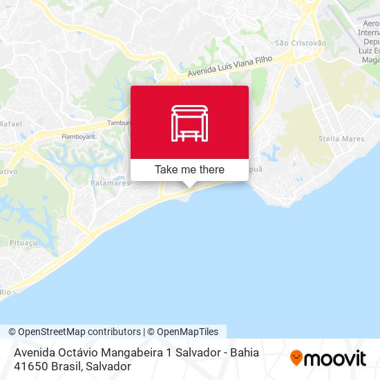 Mapa Avenida Octávio Mangabeira 1 Salvador - Bahia 41650 Brasil